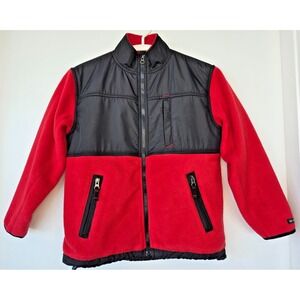 Vintage Gap Fleece Jacket Kid's Medium Sz 8 Red & Black Preppy Retro Quiet Lux